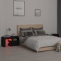 vidaXL Mesitas de noche con luces LED 2 uds roble negras 70x36,5x40cm vidaXL Mesitas de noche con luces LED 2 uds roble negras 70x36,5x40cm