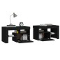 vidaXL Mesitas de noche con luces LED 2 uds roble negras 70x36,5x40cm vidaXL Mesitas de noche con luces LED 2 uds roble negras 70x36,5x40cm