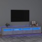vidaXL Mueble de TV con luces LED gris hormigón 240x35x40 cm vidaXL Mueble de TV con luces LED gris hormigón 240x35x40 cm