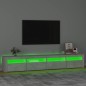 vidaXL Mueble de TV con luces LED gris hormigón 240x35x40 cm vidaXL Mueble de TV con luces LED gris hormigón 240x35x40 cm