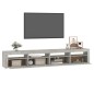 vidaXL Mueble de TV con luces LED gris hormigón 240x35x40 cm vidaXL Mueble de TV con luces LED gris hormigón 240x35x40 cm