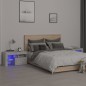 vidaXL Mesitas de noche con luces LED 2 uds gris hormigón 70x36,5x40cm vidaXL Mesitas de noche con luces LED 2 uds gris hormigón 70x36,5x40cm