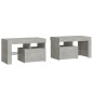 vidaXL Mesitas de noche con luces LED 2 uds gris hormigón 70x36,5x40cm vidaXL Mesitas de noche con luces LED 2 uds gris hormigón 70x36,5x40cm