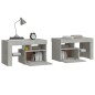 vidaXL Mesitas de noche con luces LED 2 uds gris hormigón 70x36,5x40cm vidaXL Mesitas de noche con luces LED 2 uds gris hormigón 70x36,5x40cm