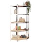 vidaXL Estantería 5 niveles 4 uds acero madera contrachapada plateado vidaXL Estantería 5 niveles 4 uds acero madera contrachapada plateado