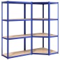vidaXL Estanterías 4 niveles 2 uds acero y madera contrachapada azul vidaXL Estanterías 4 niveles 2 uds acero y madera contrachapada azul