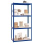 vidaXL Estanterías 4 niveles 2 uds acero y madera contrachapada azul vidaXL Estanterías 4 niveles 2 uds acero y madera contrachapada azul