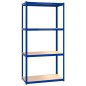 vidaXL Estanterías 4 niveles 2 uds acero y madera contrachapada azul vidaXL Estanterías 4 niveles 2 uds acero y madera contrachapada azul