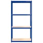 vidaXL Estanterías 4 niveles 2 uds acero y madera contrachapada azul vidaXL Estanterías 4 niveles 2 uds acero y madera contrachapada azul