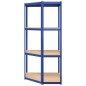 vidaXL Estanterías 4 niveles 2 uds acero y madera contrachapada azul vidaXL Estanterías 4 niveles 2 uds acero y madera contrachapada azul