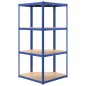vidaXL Estanterías 4 niveles 2 uds acero y madera contrachapada azul vidaXL Estanterías 4 niveles 2 uds acero y madera contrachapada azul