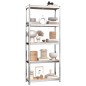 vidaXL Estantería 5 niveles 5 uds acero madera contrachapada plateado vidaXL Estantería 5 niveles 5 uds acero madera contrachapada plateado