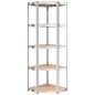 vidaXL Estantería 5 niveles 5 uds acero madera contrachapada plateado vidaXL Estantería 5 niveles 5 uds acero madera contrachapada plateado