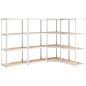 vidaXL Estantería 4 niveles 4 uds acero madera contrachapada plateado vidaXL Estantería 4 niveles 4 uds acero madera contrachapada plateado