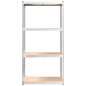 vidaXL Estantería 4 niveles 4 uds acero madera contrachapada plateado vidaXL Estantería 4 niveles 4 uds acero madera contrachapada plateado
