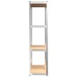 vidaXL Estantería 4 niveles 4 uds acero madera contrachapada plateado vidaXL Estantería 4 niveles 4 uds acero madera contrachapada plateado