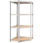 vidaXL Estantería 4 niveles 4 uds acero madera contrachapada plateado vidaXL Estantería 4 niveles 4 uds acero madera contrachapada plateado
