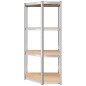vidaXL Estantería 4 niveles 4 uds acero madera contrachapada plateado vidaXL Estantería 4 niveles 4 uds acero madera contrachapada plateado
