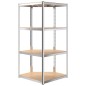 vidaXL Estantería 4 niveles 4 uds acero madera contrachapada plateado vidaXL Estantería 4 niveles 4 uds acero madera contrachapada plateado