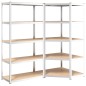 vidaXL Estantería 5 niveles 2 uds acero madera contrachapada plateado vidaXL Estantería 5 niveles 2 uds acero madera contrachapada plateado