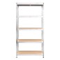 vidaXL Estantería 5 niveles 2 uds acero madera contrachapada plateado vidaXL Estantería 5 niveles 2 uds acero madera contrachapada plateado