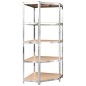 vidaXL Estantería 5 niveles 2 uds acero madera contrachapada plateado vidaXL Estantería 5 niveles 2 uds acero madera contrachapada plateado
