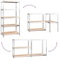 vidaXL Estantería 5 niveles 2 uds acero madera contrachapada plateado vidaXL Estantería 5 niveles 2 uds acero madera contrachapada plateado