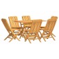 vidaXL Juego de comedor de jardín 7 piezas madera maciza de teca vidaXL Juego de comedor de jardín 7 piezas madera maciza de teca