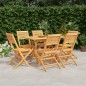 vidaXL Juego de comedor de jardín 7 piezas madera maciza de teca vidaXL Juego de comedor de jardín 7 piezas madera maciza de teca