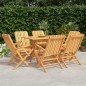 vidaXL Juego de comedor de jardín 7 piezas madera maciza de teca vidaXL Juego de comedor de jardín 7 piezas madera maciza de teca