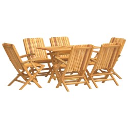 vidaXL Juego de comedor de jardín 7 piezas madera maciza de teca