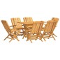 vidaXL Juego de comedor de jardín 7 piezas madera maciza de teca vidaXL Juego de comedor de jardín 7 piezas madera maciza de teca