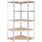 vidaXL Estantería 5 niveles 2 uds acero madera contrachapada plateado vidaXL Estantería 5 niveles 2 uds acero madera contrachapada plateado
