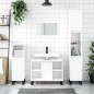 vidaXL Set muebles de baño 3 piezas madera contrachapada blanco brillo vidaXL Set muebles de baño 3 piezas madera contrachapada blanco brillo