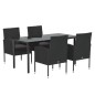 vidaXL Set de muebles jardín 5 pzas con cojines ratán sintético negro vidaXL Set de muebles jardín 5 pzas con cojines ratán sintético negro