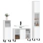 vidaXL Set muebles de baño 3 piezas madera contrachapada blanco brillo vidaXL Set muebles de baño 3 piezas madera contrachapada blanco brillo