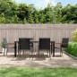 vidaXL Juego de comedor para jardín 7 piezas acero y textilene negro vidaXL Juego de comedor para jardín 7 piezas acero y textilene negro