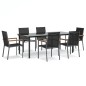 vidaXL Juego de comedor para jardín 7 piezas acero y textilene negro vidaXL Juego de comedor para jardín 7 piezas acero y textilene negro