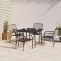 vidaXL Juego de comedor de jardín 5 piezas acero gris antracita vidaXL Juego de comedor de jardín 5 piezas acero gris antracita