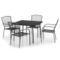 vidaXL Juego de comedor de jardín 5 piezas acero gris antracita vidaXL Juego de comedor de jardín 5 piezas acero gris antracita