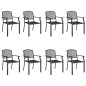 vidaXL Juego de comedor de jardín 9 piezas acero gris antracita vidaXL Juego de comedor de jardín 9 piezas acero gris antracita