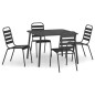 vidaXL Juego de comedor de jardín 5 piezas acero gris antracita