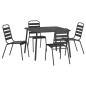vidaXL Juego de comedor de jardín 5 piezas acero gris antracita