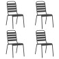 vidaXL Juego de comedor de jardín 5 piezas acero gris antracita