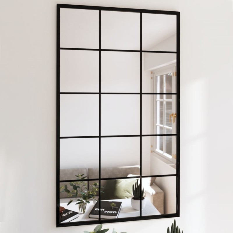 vidaXL Espejos de pared 2 uds metal negro 100x60 cm vidaXL Espejos de pared 2 uds metal negro 100x60 cm