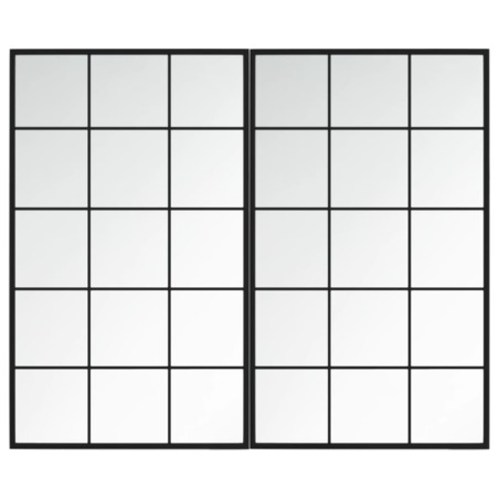 vidaXL Espejos de pared 2 uds metal negro 100x60 cm