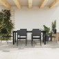 vidaXL Juego de comedor de jardín 7 pzas ratán sintético y acero negro vidaXL Juego de comedor de jardín 7 pzas ratán sintético y acero negro
