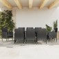 vidaXL Juego de comedor de jardín 9 pzas ratán sintético y acero negro vidaXL Juego de comedor de jardín 9 pzas ratán sintético y acero negro