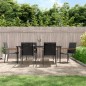 vidaXL Juego de comedor para jardín 7 piezas acero y textilene negro vidaXL Juego de comedor para jardín 7 piezas acero y textilene negro