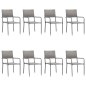 vidaXL Juego de comedor jardín 9 pzas ratán sintético acero gris negro